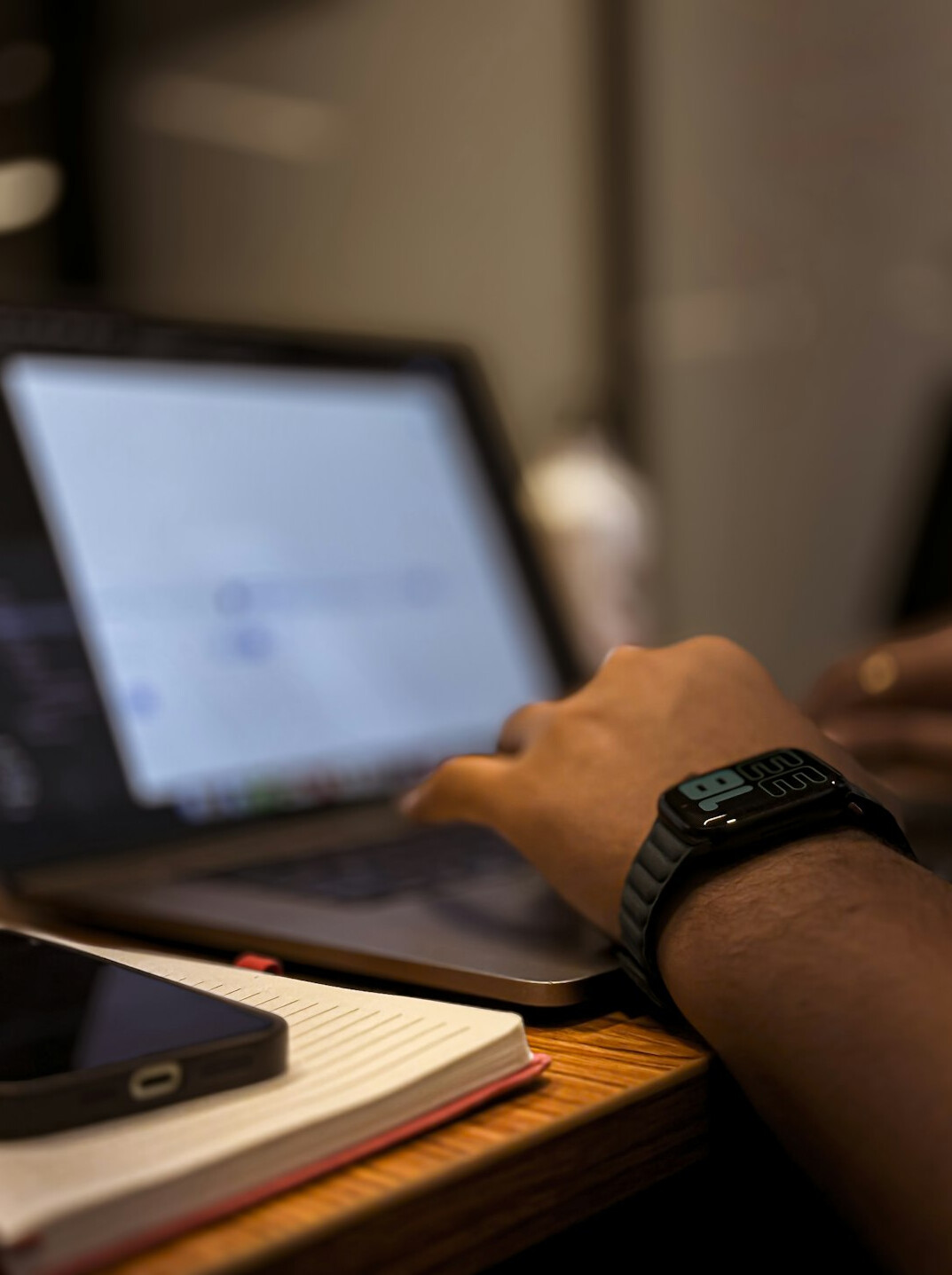 person using productivity app on laptop