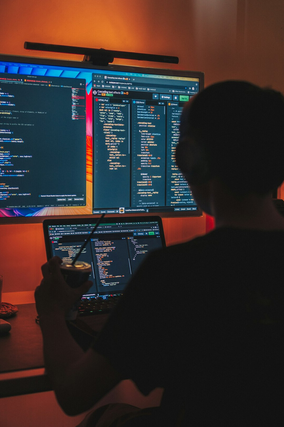 developer working on code