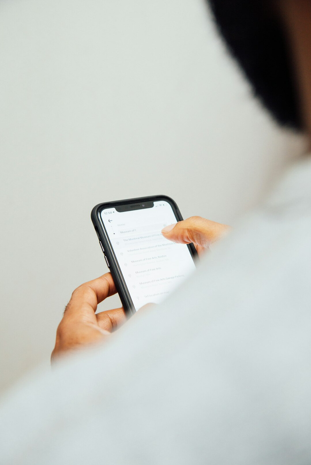 person using smartphone